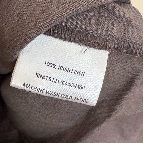 Eileen Fisher Irish Linen Beaded Tank Top Gray Size M - Picture 6 of 7